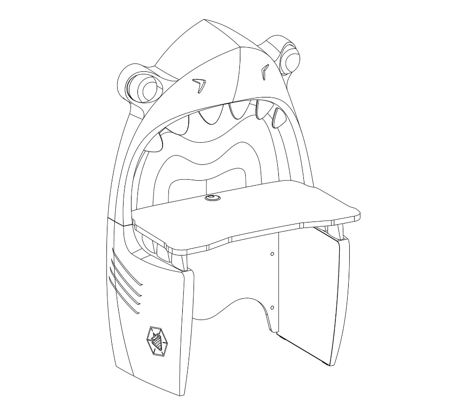 Бюро «Pirate Shark» + LED осветление, размери 101х157х60