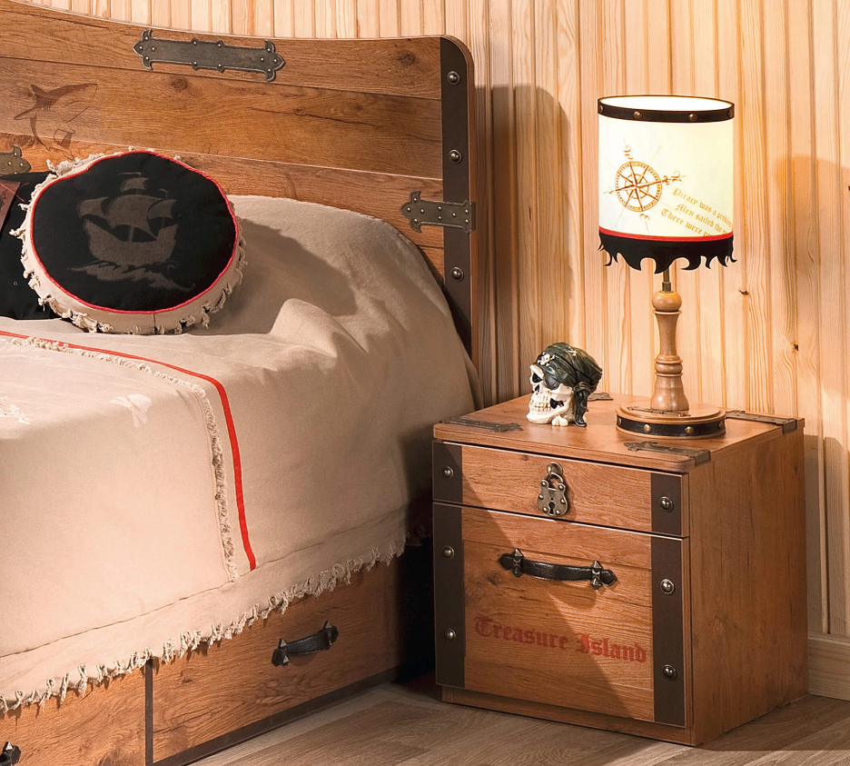 Нощно шкафче «Pirate» + две чекмеджета, размер 44х44х42см