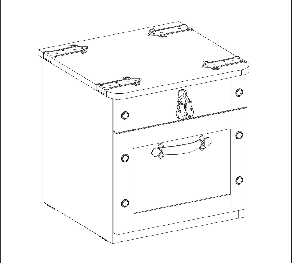 Нощно шкафче «Pirate» + две чекмеджета, размер 44х44х42см