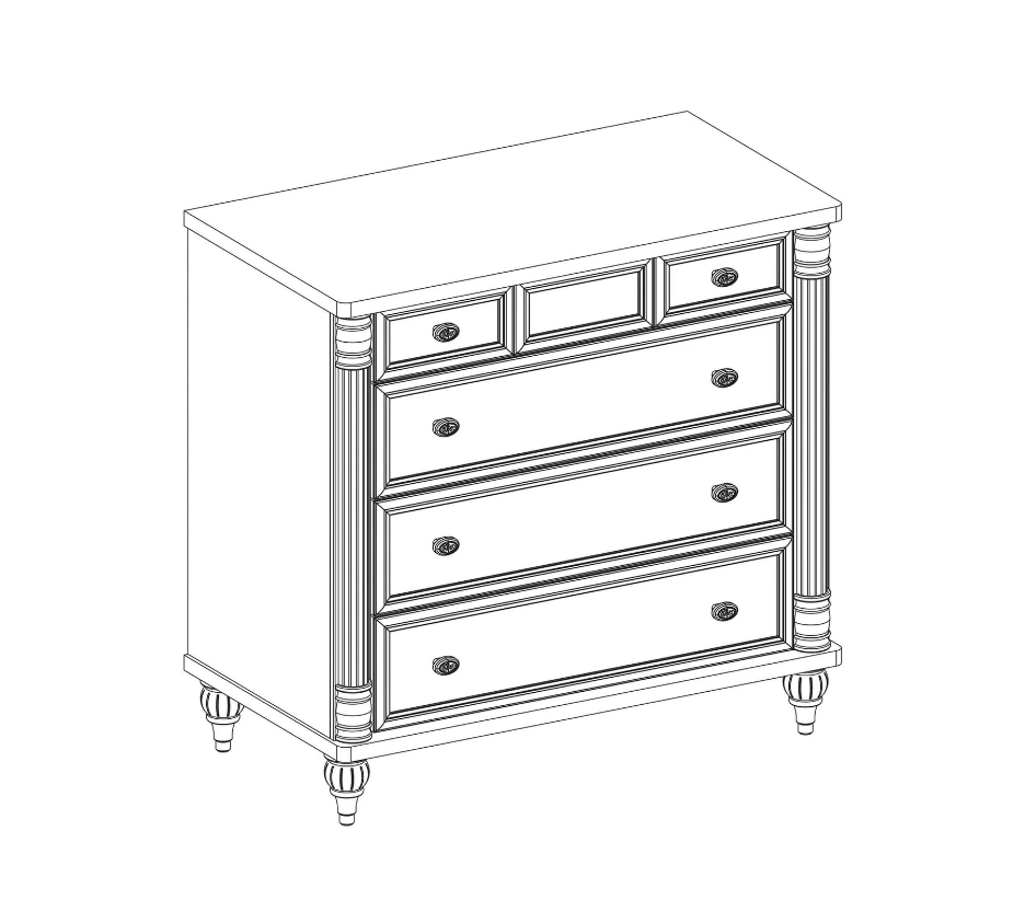 Скрин «Romantic» с четири чекмеджета, размер 90х88х49см