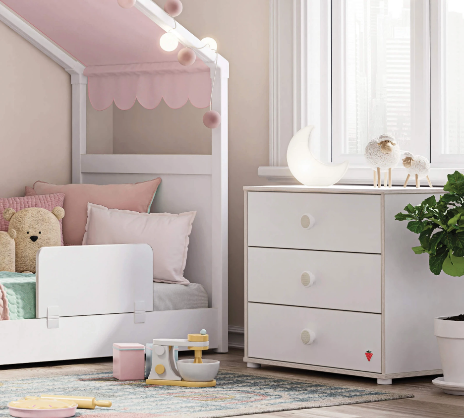 Скрин «Montes White» с три чекмеджета, размер 72х67х47см