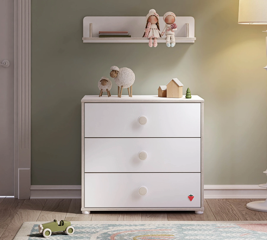 Скрин «Montes White» с три чекмеджета, размер 72х67х47см