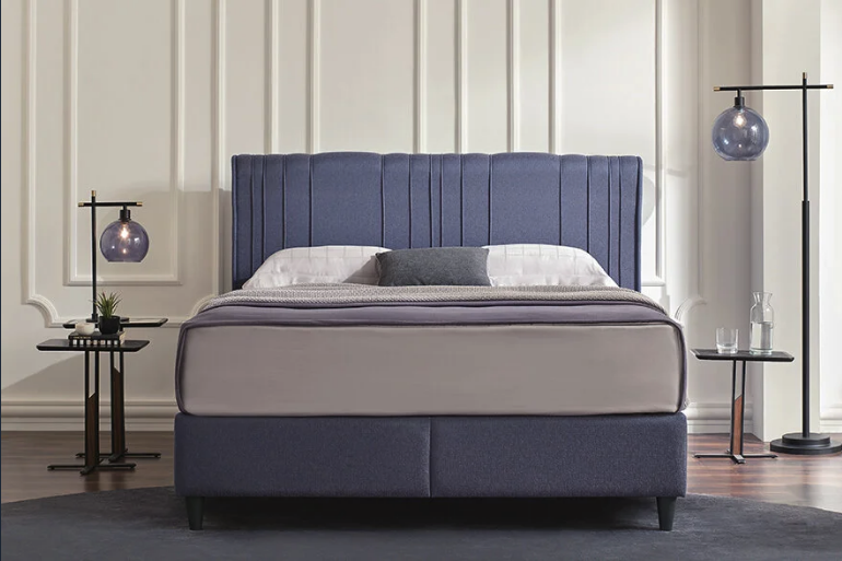 Тапицирана основа за легло «Lento» с място за съхранение, повдигащ механизъм, система за безшумно затваряне