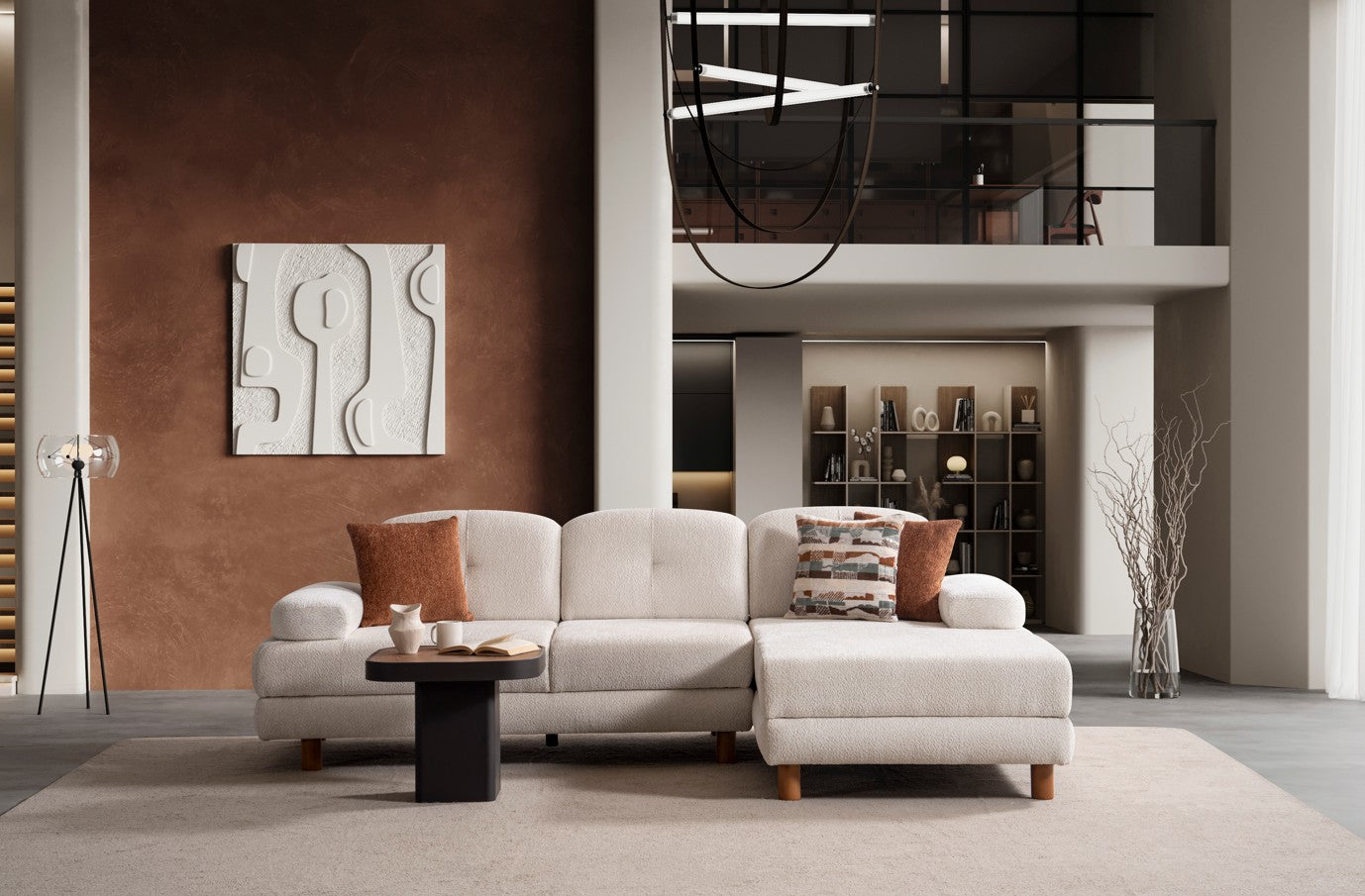 Ъглов разтегателен диван «Istanbul» + три декоративни възглавници, с място за съхранение, ширина 265см