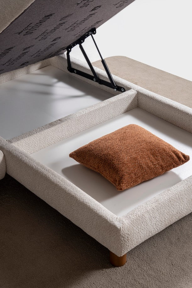 Ъглов разтегателен диван «Istanbul» + три декоративни възглавници, с място за съхранение, ширина 265см