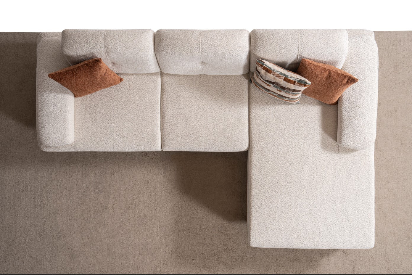 Ъглов разтегателен диван «Istanbul» + три декоративни възглавници, с място за съхранение, ширина 265см