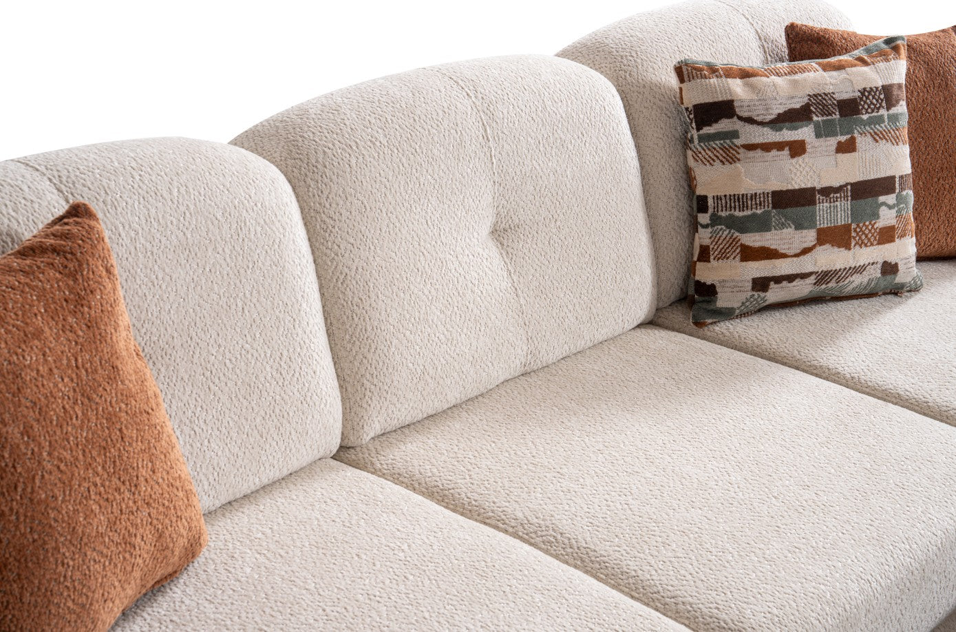 Ъглов разтегателен диван «Istanbul» + три декоративни възглавници, с място за съхранение, ширина 265см