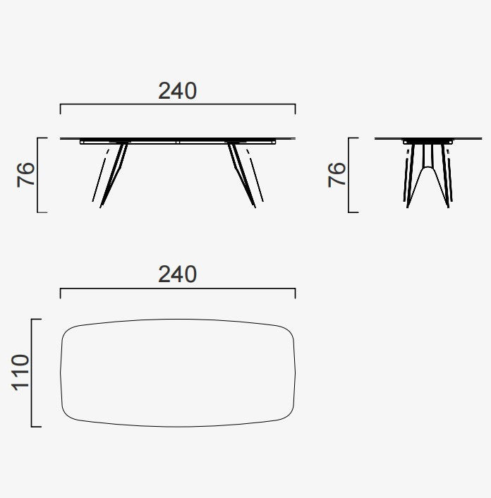 Трапезна маса «Farfalle Ceramic» с керамичен плот