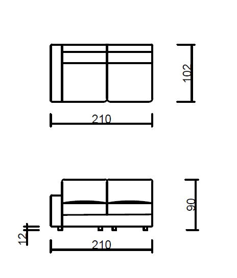 Модулен диван «Ada» с подвижни облегалки, конзолна масичка