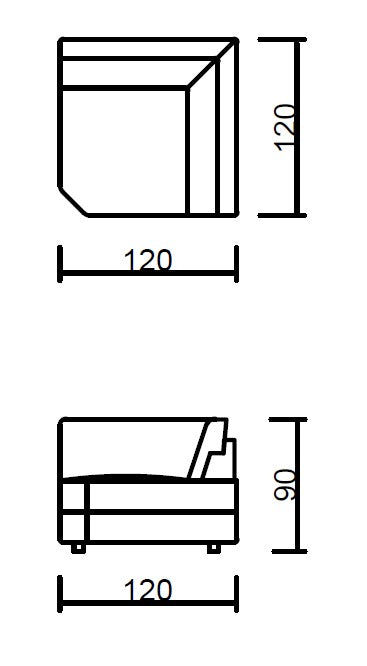 Модулен диван «Ada» с подвижни облегалки, конзолна масичка