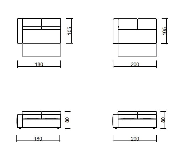 Модулен разтегателен диван «Burgaz» + електрически механизъм, USB зарядна станция