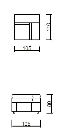 Модулен разтегателен диван «Burgaz» + електрически механизъм, USB зарядна станция