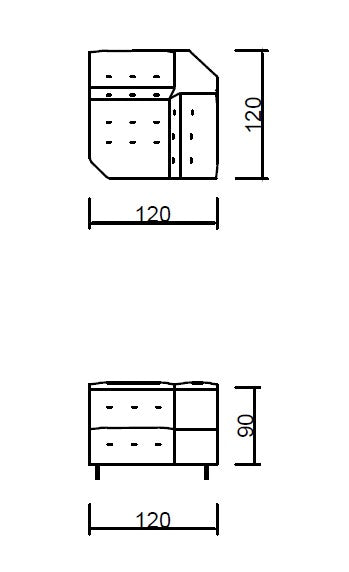 Модулен диван «Dubai» + електрически механизъм, USB зарядна станция