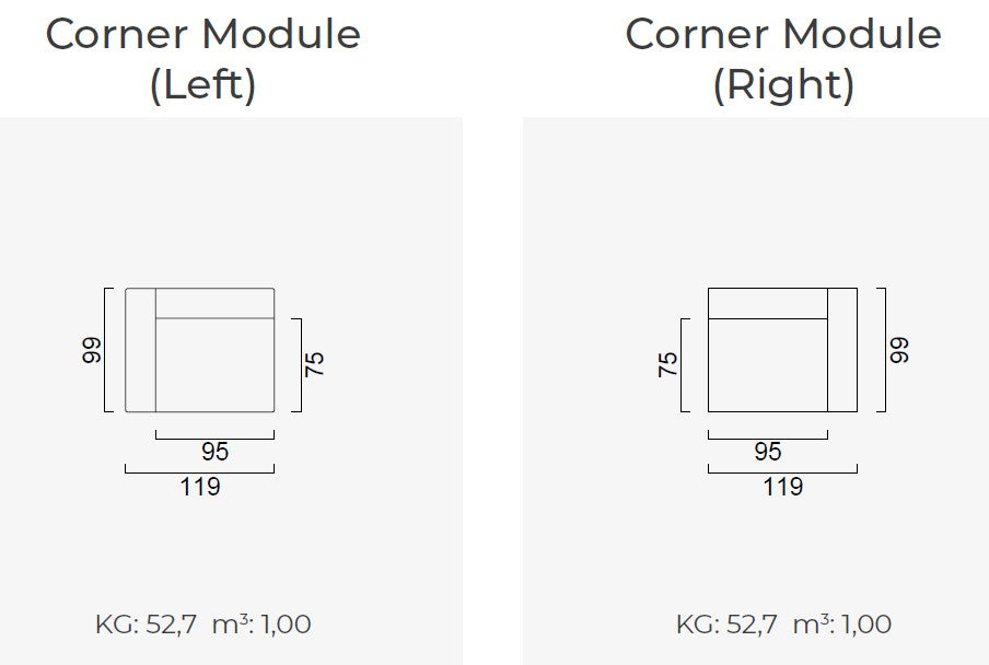 15 модула за модулен диван «Cubic»