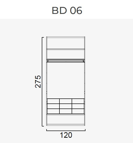 63 конфигурирани модула за гардероб «Beta» - с осветление, чекмеджета, лостове за закачалки и рафтове