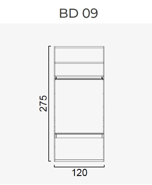 63 конфигурирани модула за гардероб «Beta» - с осветление, чекмеджета, лостове за закачалки и рафтове