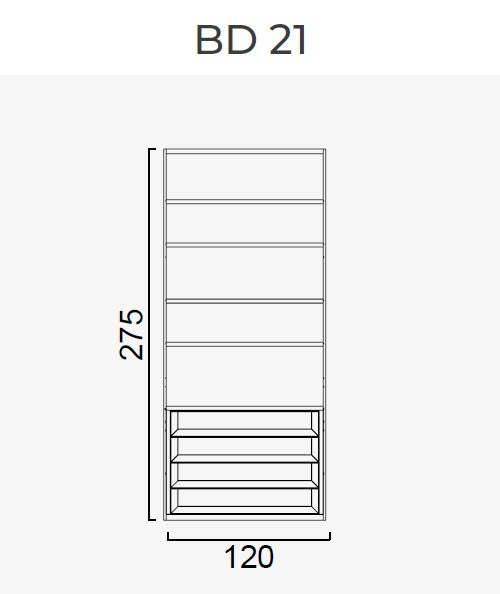 63 конфигурирани модула за гардероб «Beta» - с осветление, чекмеджета, лостове за закачалки и рафтове