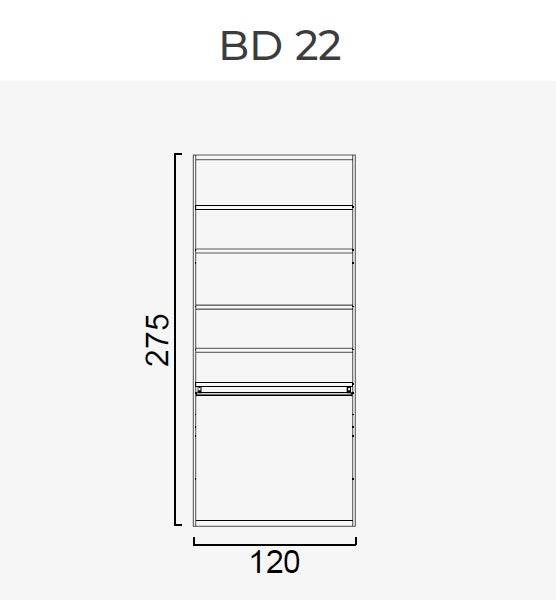 63 конфигурирани модула за гардероб «Beta» - с осветление, чекмеджета, лостове за закачалки и рафтове
