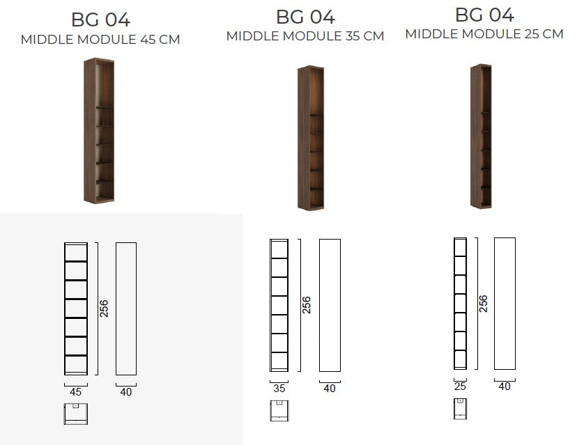 63 конфигурирани модула за гардероб «Beta» - с осветление, чекмеджета, лостове за закачалки и рафтове