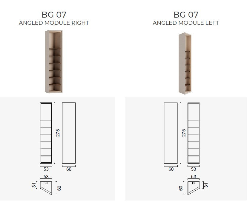 63 конфигурирани модула за гардероб «Beta» - с осветление, чекмеджета, лостове за закачалки и рафтове