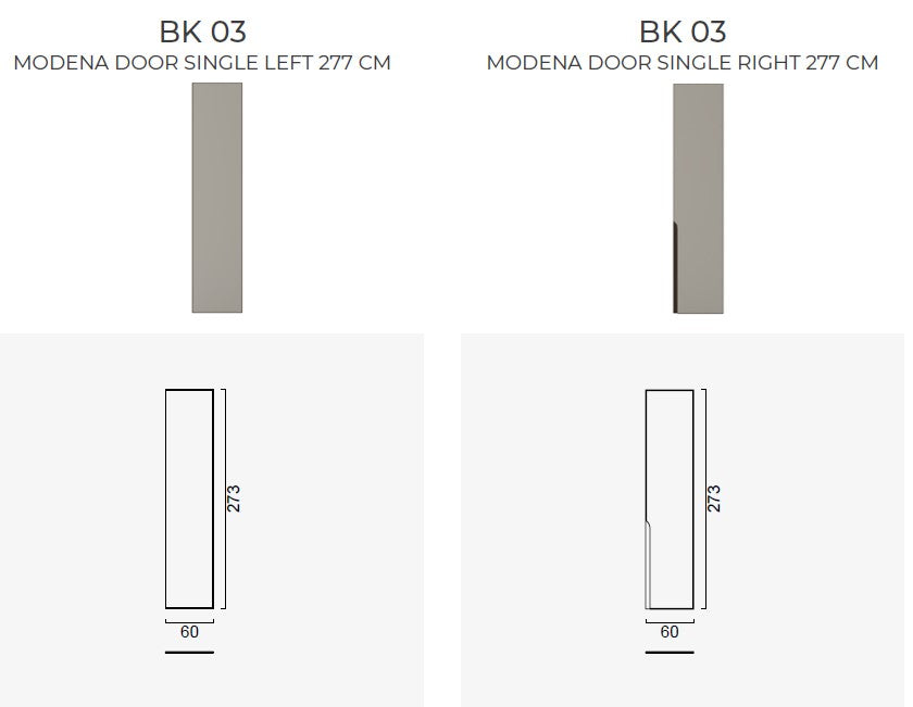 Врати за модулен гардероб «Beta» - 5 модела, стъклена, ПДЧ