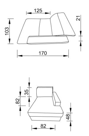 Модулен разтегателен диван «Como» с електрически механизъм, USB зарядна станция
