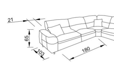 Модулен разтегателен диван «Como» с електрически механизъм, USB зарядна станция