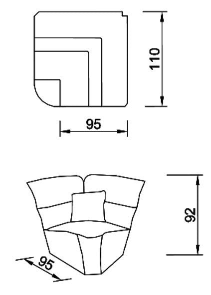 Модулен диван «Lara» + електрически механизъм, USB зарядна станция, конзолна масичка