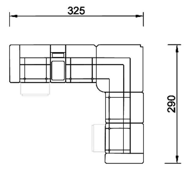 Модулен диван «Lara» + електрически механизъм, USB зарядна станция, конзолна масичка