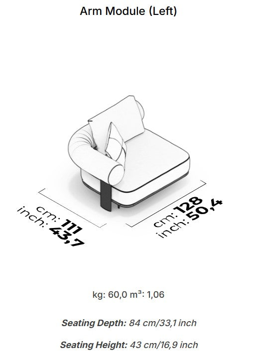 16 модула за модулен диван «Kyoto» + конзолна масичка, лежанка