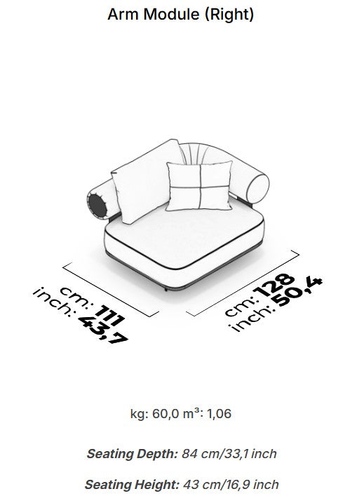 16 модула за модулен диван «Kyoto» + конзолна масичка, лежанка
