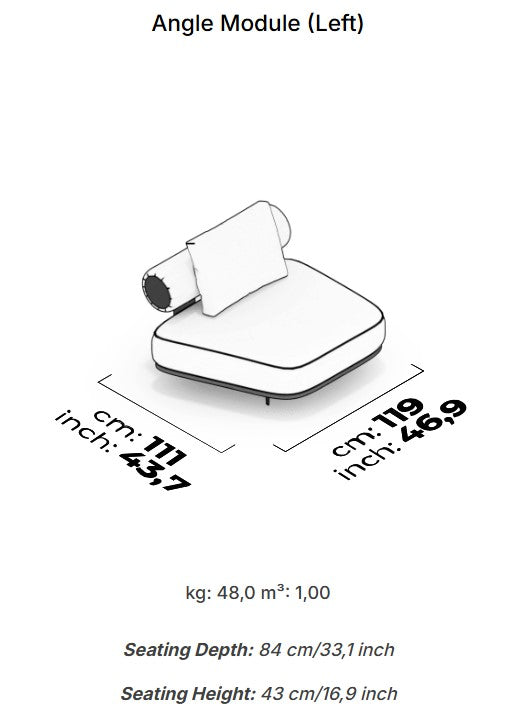 16 модула за модулен диван «Kyoto» + конзолна масичка, лежанка