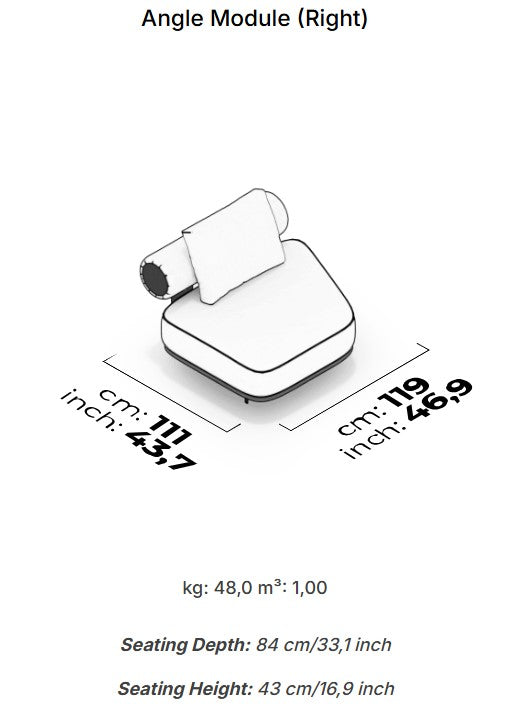 16 модула за модулен диван «Kyoto» + конзолна масичка, лежанка