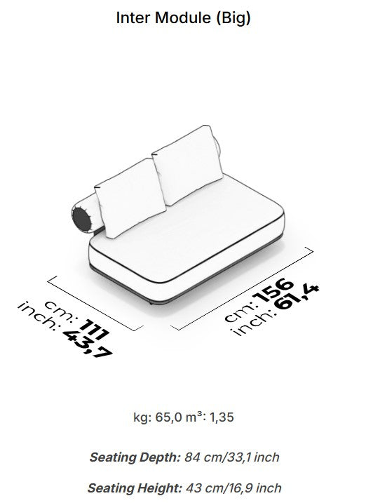 16 модула за модулен диван «Kyoto» + конзолна масичка, лежанка