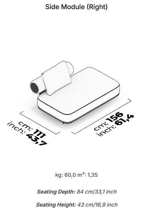 16 модула за модулен диван «Kyoto» + конзолна масичка, лежанка
