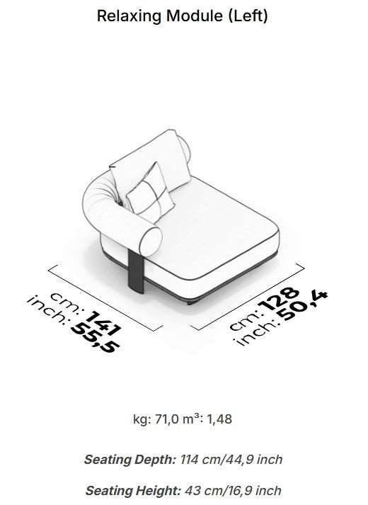 16 модула за модулен диван «Kyoto» + конзолна масичка, лежанка