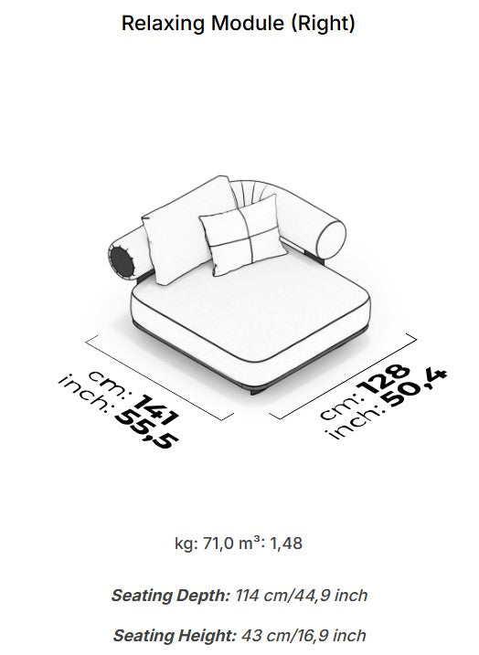 16 модула за модулен диван «Kyoto» + конзолна масичка, лежанка