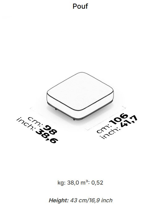 16 модула за модулен диван «Kyoto» + конзолна масичка, лежанка