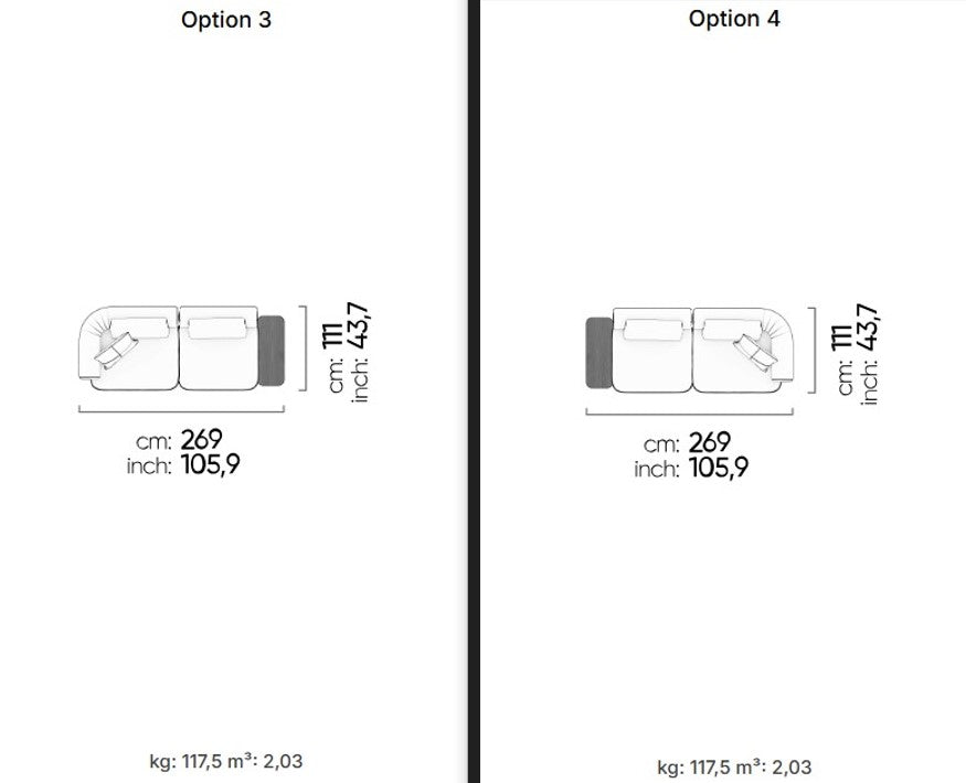 26 готови конфигурации на модулен диван «Kyoto»