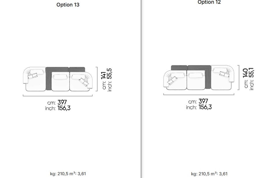 26 готови конфигурации на модулен диван «Kyoto»