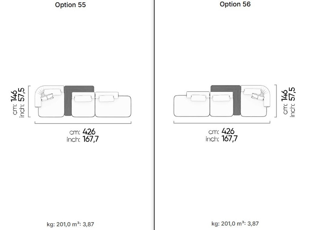 26 готови конфигурации на модулен диван «Kyoto»