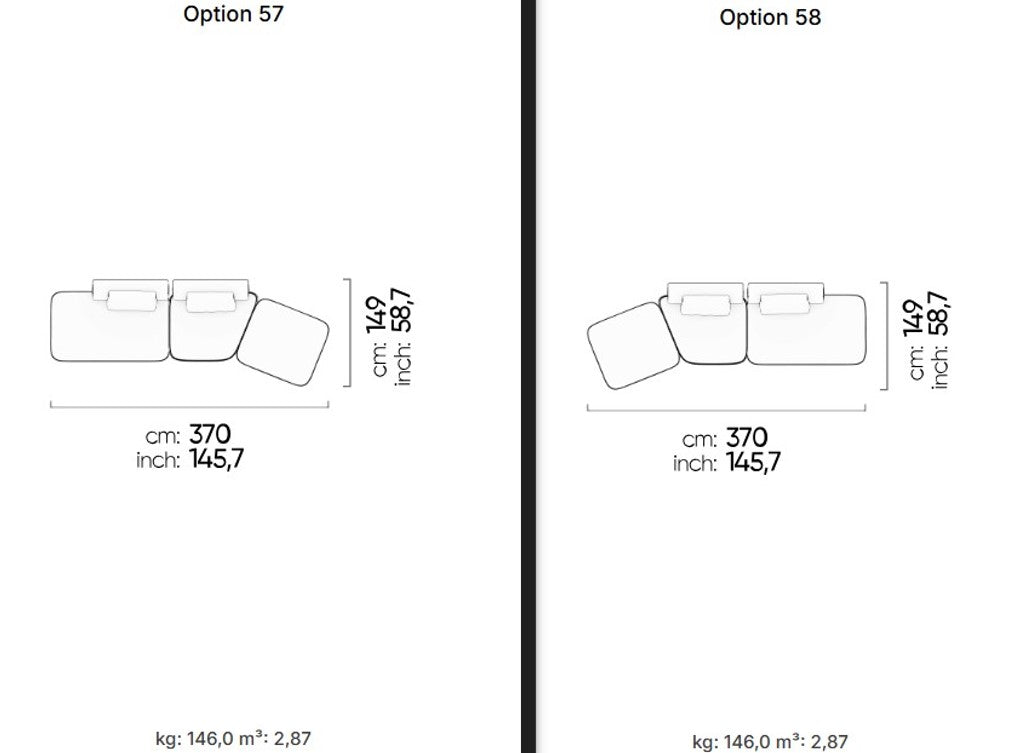 26 готови конфигурации на модулен диван «Kyoto»