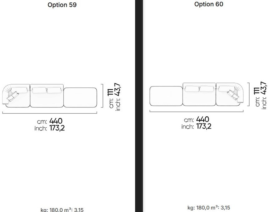 26 готови конфигурации на модулен диван «Kyoto»