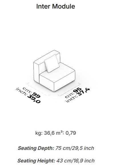 15 модула за модулен диван «Cubic»
