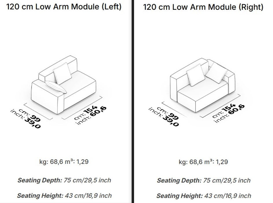 15 модула за модулен диван «Cubic»