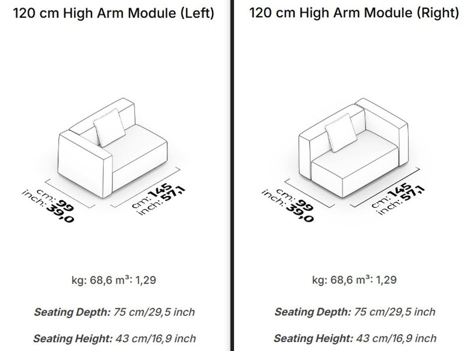 15 модула за модулен диван «Cubic»