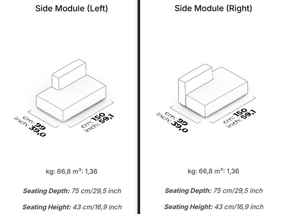 15 модула за модулен диван «Cubic»