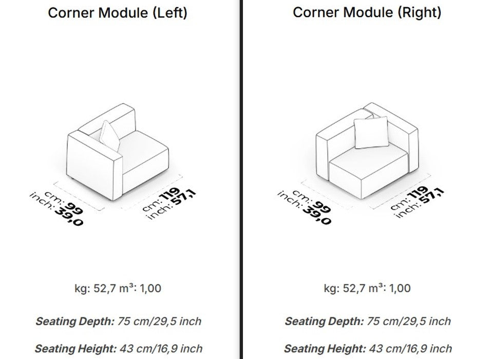 15 модула за модулен диван «Cubic»