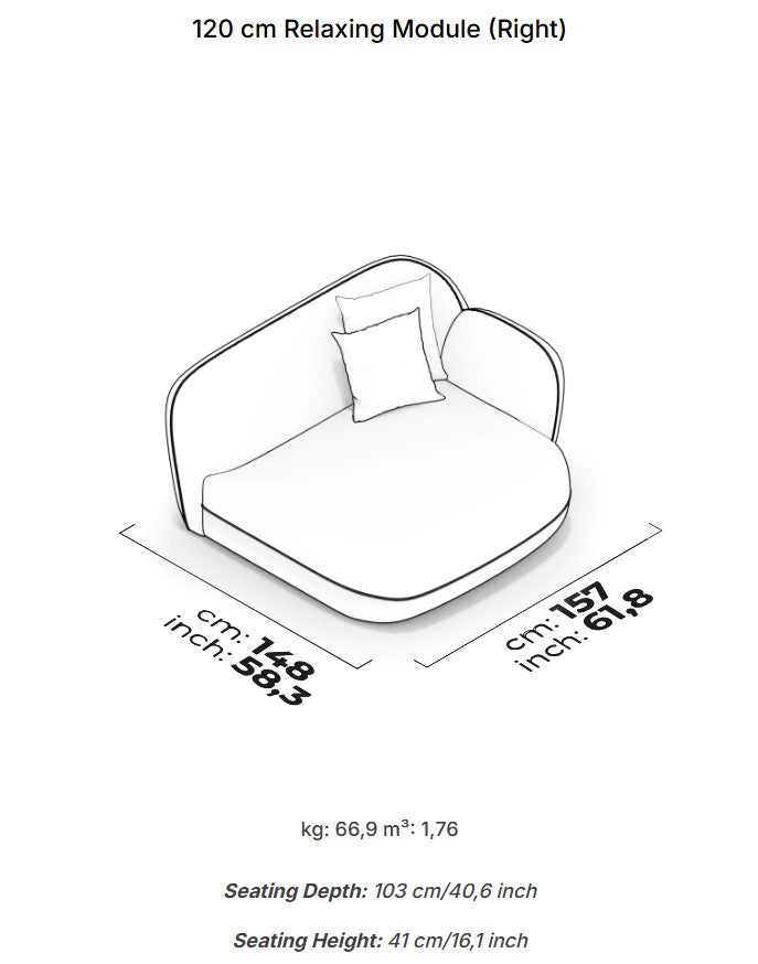 10 модула за модулен диван «Icona» + конзолна масичка, лежанка
