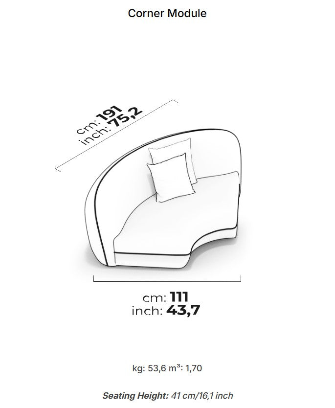 10 модула за модулен диван «Icona» + конзолна масичка, лежанка